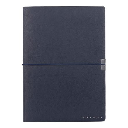 HB4357 Hugo Boss Vonalas Notebook A5, Elegance kollekció - sötétkék