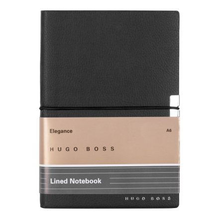 HB4402 Hugo Boss Vonalas Notebook A6, Elegance kollekció - fekete